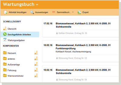 screen Wartungsbuch